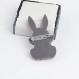 Pink Rabbit Acrylic Brooches Cartoon Animal Bunny Brooch Pins