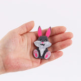 Pink Rabbit Acrylic Brooches Cartoon Animal Bunny Brooch Pins