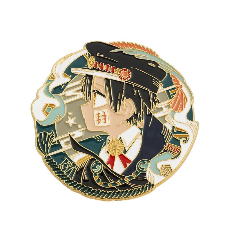 Anime Cartoon Alloy Brooch High Round Badges Lapel Pin Jewelry Accessories
