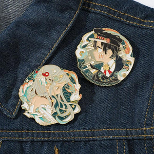 Anime Cartoon Alloy Brooch High Round Badges Lapel Pin Jewelry Accessories
