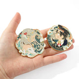 Anime Cartoon Alloy Brooch High Round Badges Lapel Pin Jewelry Accessories