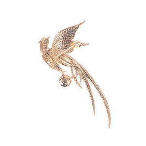Crystal Peacock Animal Brooches for Women Enamel Big Bird Party Pin