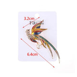 Crystal Peacock Animal Brooches for Women Enamel Big Bird Party Pin