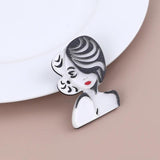 Moden Lady Acrylic Brooch Pins Figure Resin Cartoon Lapel Pins