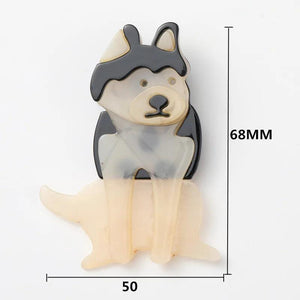 Husky Dog Shape Brooches Acrylic Jewelry Animal Brooch Pins Scarf Accessories