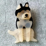 Husky Dog Shape Brooches Acrylic Jewelry Animal Brooch Pins Scarf Accessories