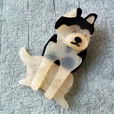 Husky Dog Shape Brooches Acrylic Jewelry Animal Brooch Pins Scarf Accessories