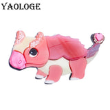 Cartoon Ankylosaurus Dinosaur Acrylic Brooches 2-Color Pins Jewelry