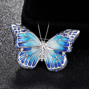 Pink Orange Enamel Butterfly Brooches Jewelry for Women