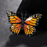 Pink Orange Enamel Butterfly Brooches Jewelry for Women