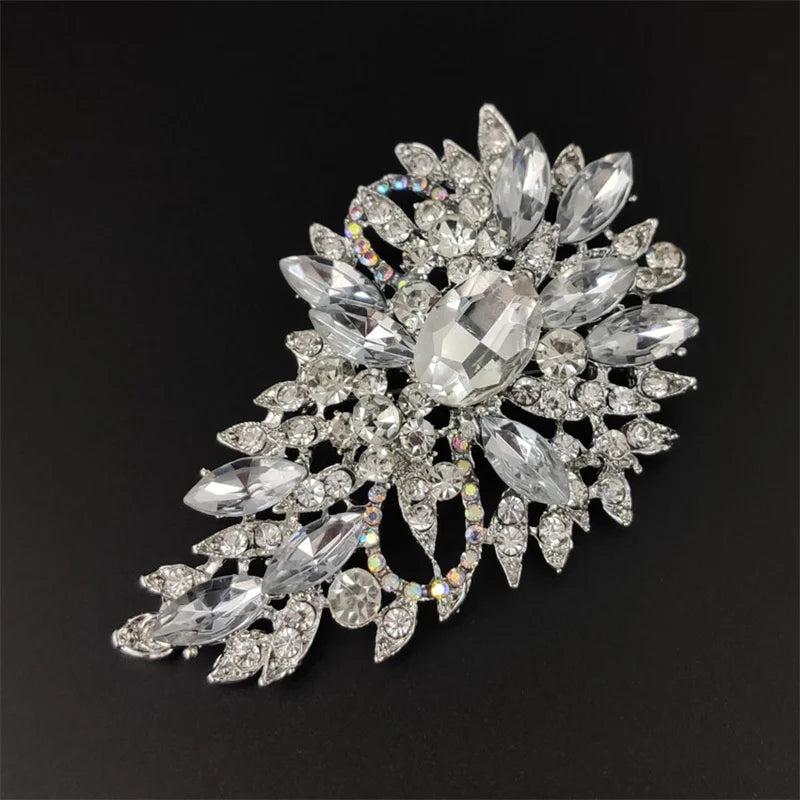 Crystal Brooch Rhinestone Water Drop Corsage Women's Accessories