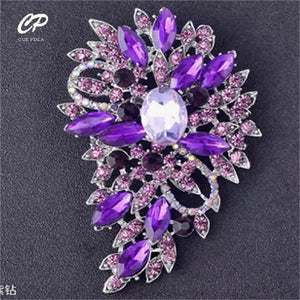 Crystal Brooch Rhinestone Water Drop Corsage Women's Accessories