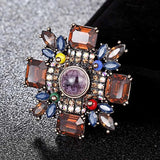 Vintage Flower Brooch Rhinestone Crystal Bouquet Pin
