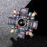 Vintage Flower Brooch Rhinestone Crystal Bouquet Pin