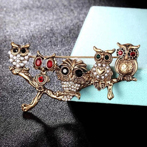 Vintage Owl Animal Scarf Pins Brooches for Men and Women