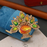 Muylinda Orange Crystal Brooch Rhinestone Jewelry