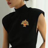 Muylinda Orange Crystal Brooch Rhinestone Jewelry