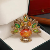 Muylinda Orange Crystal Brooch Rhinestone Jewelry