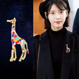 Enamel Giraffe Brooch for 10-Year-Old Girl
