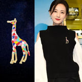 Enamel Giraffe Brooch for 10-Year-Old Girl