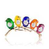Colorful Birds Brooches Crystals Enamel Jewelry For Girls Kids
