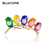Colorful Birds Brooches Crystals Enamel Jewelry For Girls Kids