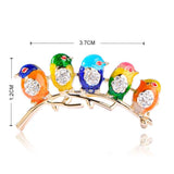 Colorful Birds Brooches Crystals Enamel Jewelry For Girls Kids