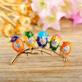 Colorful Birds Brooches Crystals Enamel Jewelry For Girls Kids