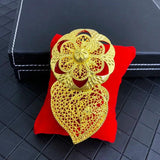Vintage Algeria Wedding Jewelry Bridal Leaves Brooches Plating Hollow Flower