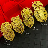Vintage Algeria Wedding Jewelry Bridal Leaves Brooches Plating Hollow Flower