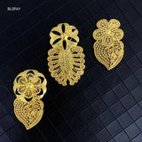 Vintage Algeria Wedding Jewelry Bridal Leaves Brooches Plating Hollow Flower