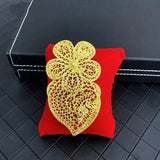 Vintage Algeria Wedding Jewelry Bridal Leaves Brooches Plating Hollow Flower