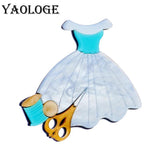 Cut Wedding Dress Acrylic Brooch for Women