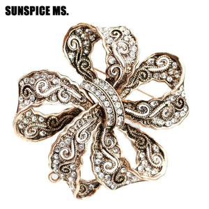Sunspicems Bohemia Flower Brooch Pins for Women