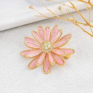 Pink Daisy Flowers Women Brooches Costume Jewelry