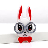 Big Glasses Rabbit Acrylic Brooch Bowknot Bunny Brooches