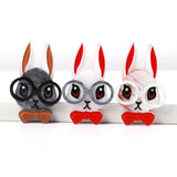 Big Glasses Rabbit Acrylic Brooch Bowknot Bunny Brooches