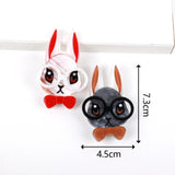 Big Glasses Rabbit Acrylic Brooch Bowknot Bunny Brooches