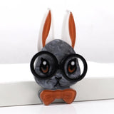Big Glasses Rabbit Acrylic Brooch Bowknot Bunny Brooches