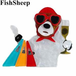 Cartoon Animal Acrylic Brooches For Women