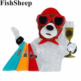 Cartoon Animal Acrylic Brooches For Women