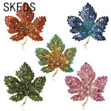 Crystal Maple Leaf Brooch Pin Vintage Party Jewelry