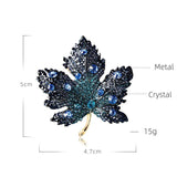 Crystal Maple Leaf Brooch Pin Vintage Party Jewelry