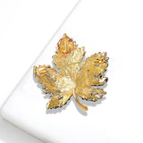 Crystal Maple Leaf Brooch Pin Vintage Party Jewelry