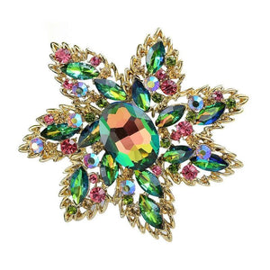 Exaggerated Large Gem Brooch Natural Flower Corsage Jewelry
