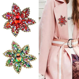 Exaggerated Large Gem Brooch Natural Flower Corsage Jewelry