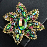 Exaggerated Large Gem Brooch Natural Flower Corsage Jewelry