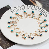 Lucky Eye Moon Star Fatima Hand Evil Eye Brooch Pin for Women Girls