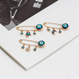 Lucky Eye Moon Star Fatima Hand Evil Eye Brooch Pin for Women Girls