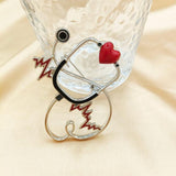Love Stethoscope Brooch for Women Men Party Corsage